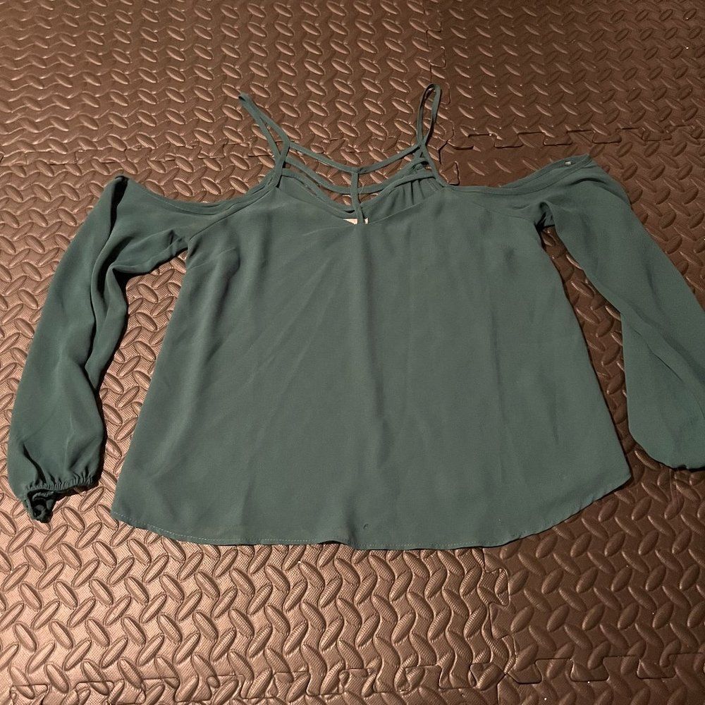 Charlotte Russe Emerald off the shoulder blouse XS